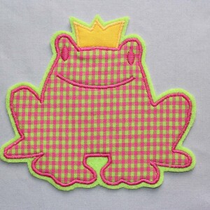 Iron-on picture frog, frog prince, patch, patch, application, iron-on patch, knee patch, trouser patch, iron-on picture, DIY image 3