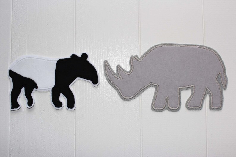 Iron-on picture rhino, patch, patch, application, iron-on patch, knee patch, trouser patch, iron-on picture, DIY image 2