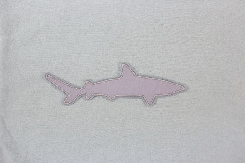 Iron-on image shark, gray, patch, patch, application, iron-on patch, knee patch, trouser patch, iron-on image, DIY image 1