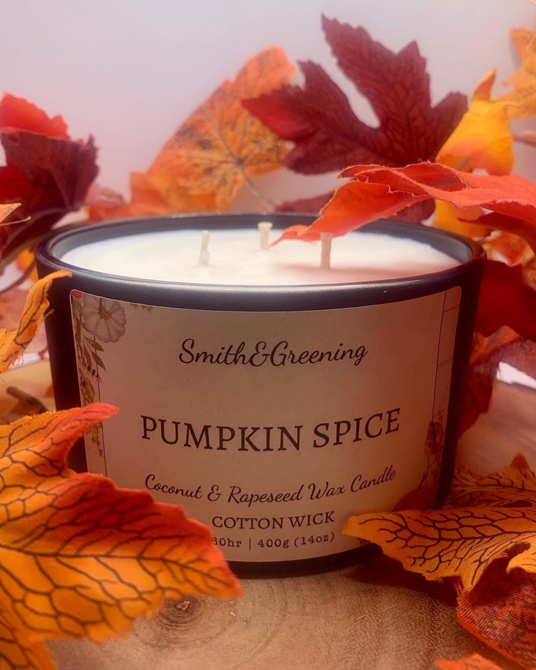 Pumpkin Spice Coconut Wax Candle. Hand Poured Vegan Candle Etsy UK