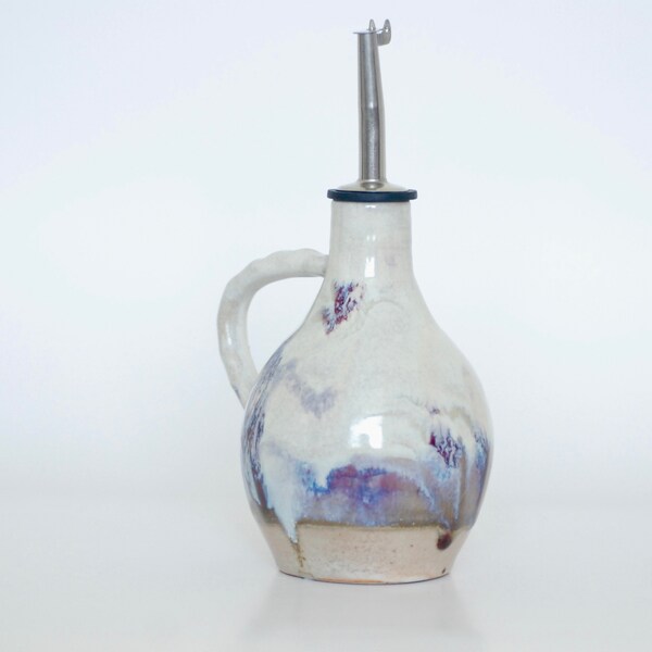 Handmade Oil Bottle with handle, Vinegar Dispenser, Pottery Oil Cruet, Kitchen Gifts, READY TO SHIP