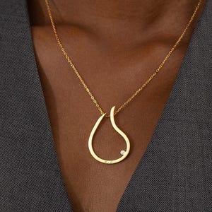 Teardrop Ring Holder Necklace | Engagement Ring Keeper | Custom Meaningful Present For Doctor & Nurse