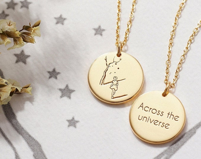 Personalized Constellation Necklace | Custom Quote & Celestial Pendant | Dainty Zodiac Chocker | Minimalist Taurus Jewelry
