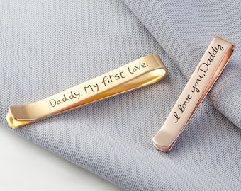 Personalized Father's day Gift - Personalized Tie Clip Silver - Actual Handwriting Mens Jewelry - Custom Name Tie Clip - Anniversary Gift