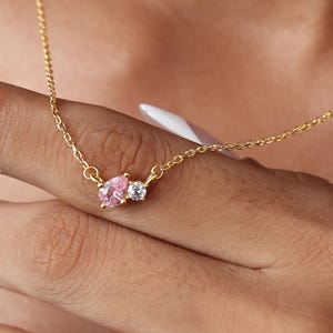 Dainty Birthstone Necklace | Custom Gemstone Necklace | Gold Minimalist Birthstone Jewelry | Bridesmaid Gifts | Birthday Gift For Mom