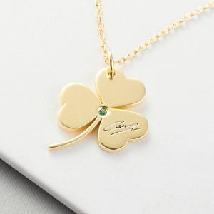 Birthstone Clover Necklace | Signature Shamrock Necklace | St Patrick's Day-Personalized Lucky Leaf Jewelry