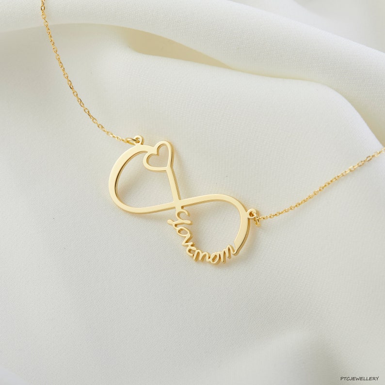 Name Plated Necklace Meaningful Mother days gif Family Name Necklace Infinity Name Necklace Personalized gifts for mom from daughter