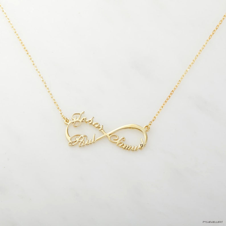 Name Plated Necklace Meaningful Mother days gif Family Name Necklace Infinity Name Necklace Personalized gifts for mom from daughter