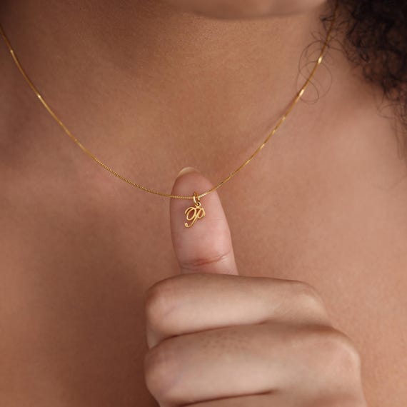 Initial Charm Dainty Gold Necklace | Personalized Letter Pendant | Custom Wedding Daily Layering Jewelry