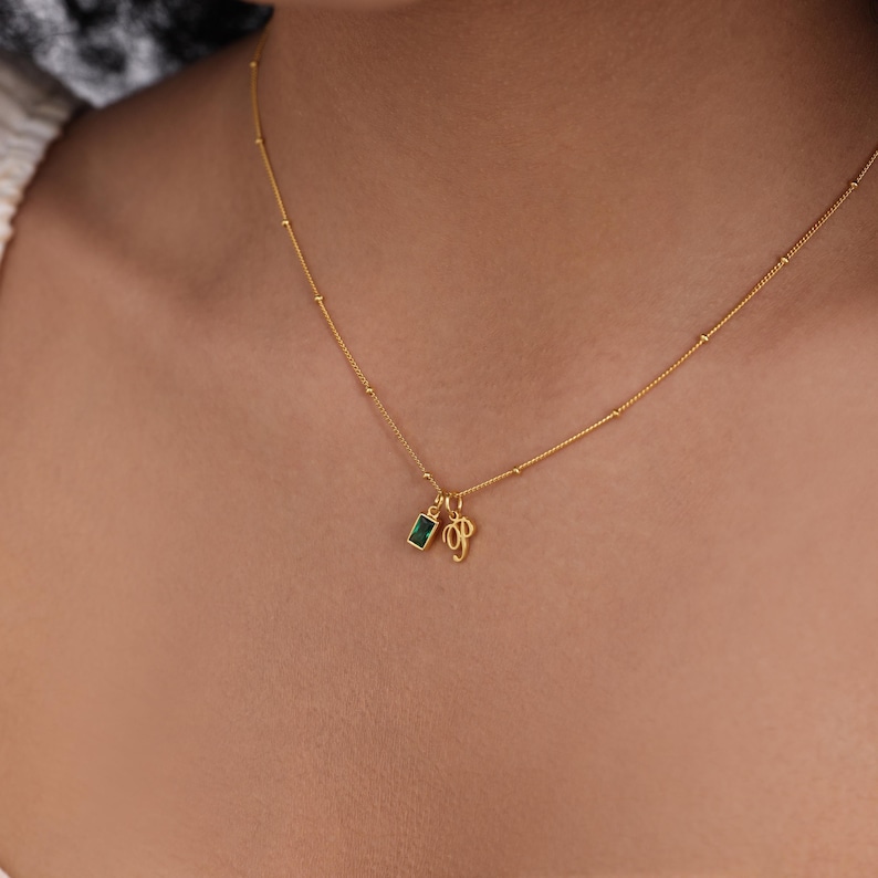 Initial Charm Dainty Gold Necklace | Personalized Letter Pendant | Custom Wedding Daily Layering Jewelry image 6