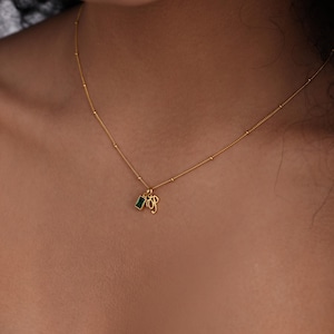 Initial Charm Dainty Gold Necklace | Personalized Letter Pendant | Custom Wedding Daily Layering Jewelry image 5