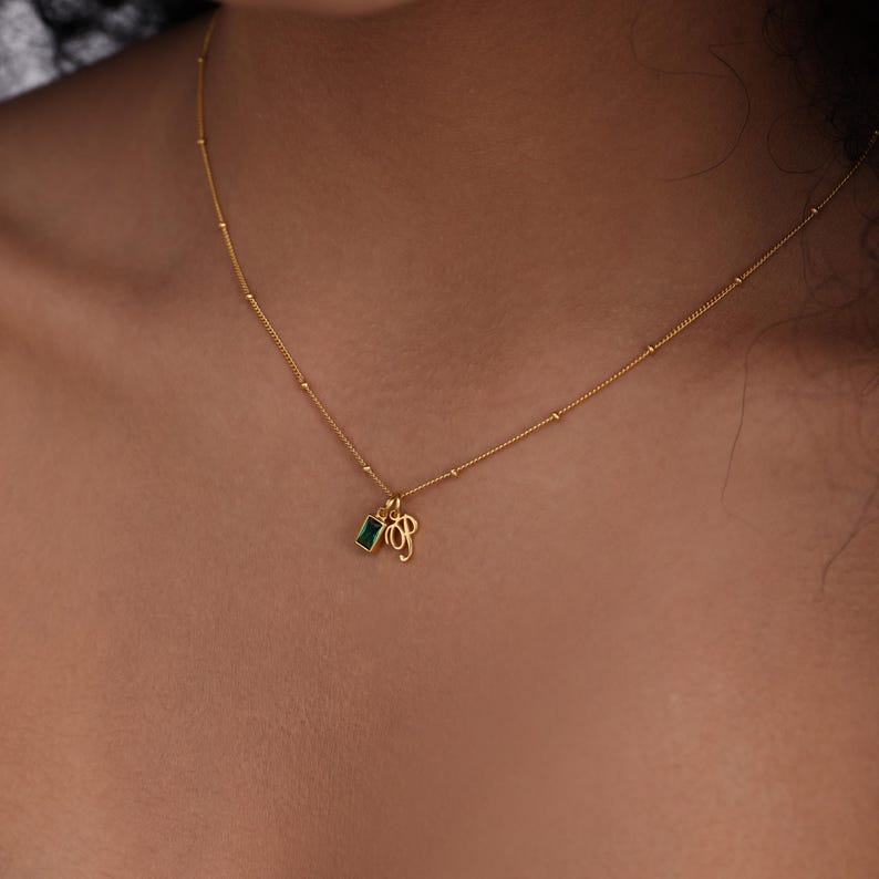 Initial Charm Dainty Gold Necklace | Personalized Letter Pendant | Custom Wedding Daily Layering Jewelry image 5