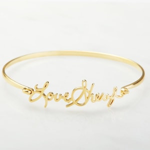 Actual Handwriting Bracelet - Personalized Signature Bangle - Custom Name Bracelet - Memorial Jewelry - Meaningful Bridesmaid Gift