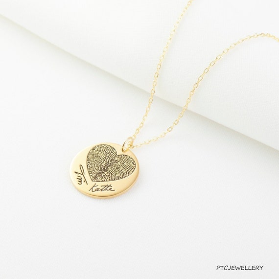 Etsy thumbprint necklace discount
