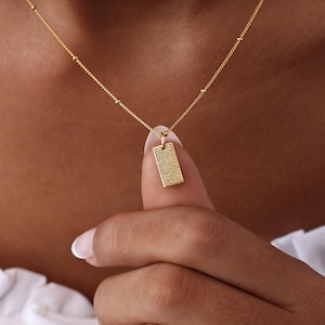 Custom Fingerprint Necklace | Personalized Name Tag Pendant | Dainty Multiple Charm Jewelry