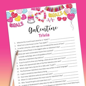 Galentines Trivia, Galentines Spiele, Trivia Karten, Galentines Tagesspiele, Druckbare Trivia Fragekarten, Galentine Spiele, Trivia Fragen