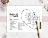 Wedding Crossword, Wedding shower games, Wedding games, Crossword Puzzle, Printable games, Party games, Wedding puzzle, Wedding activities