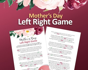 Mothers Day games printable, Right and left game, Left right game, Pass the gift game, Printable mothers day, Games for adults, Family games