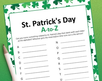 St patricks day game, Saint patricks day, Family games, Saint pattys day, Printable games, Adult party games