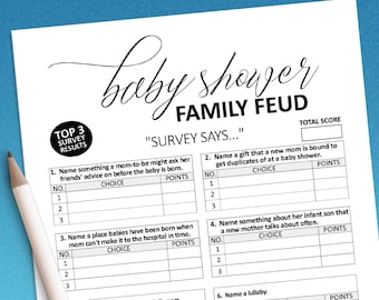 Baby Family Feud Etsy