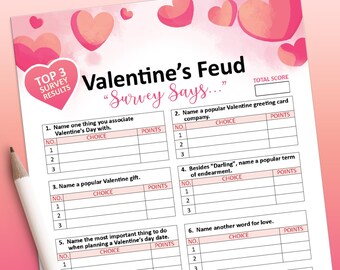 Valentine games,  Valentine&#39;s day games, Friendly feud, Valentine&#39;s printable, Party games, Valentines games printable, Valentines day game