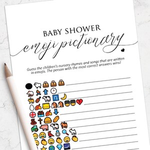 Emoji Baby Shower Games | Emoji Pictionary Game | Minimalist Baby Shower | Instant Download