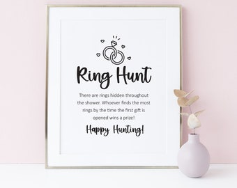 Ring hunt game, Bridal shower scavenger hunt, Bridal shower games, Printable games, Bridal party games, Wedding games, Bride games