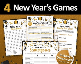 New year party games bundle, New year games printable, New years eve party, Printable games, NYE games, Happy new year, Games for adults