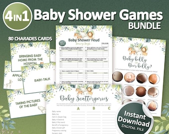 Jeux de baby shower imprimables, Jeux de baby shower Safari, Jungle baby shower, Jeux imprimables, Forfait de baby shower, Jeux Safari, Fichier numérique
