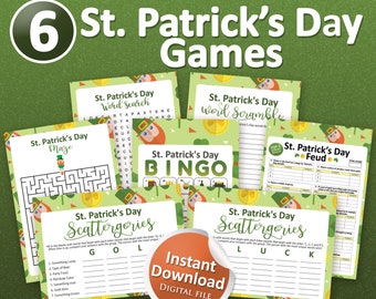 Saint patricks day games, Printable games, Saint patricks day, Family games,  Kids st patricks day, Saint pattys day, Adult party games