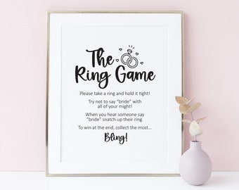 Ring shower game, Printable bridal shower games, Ring game, Bridal shower sign, Put a ring on it, Bridal games, Funny bridal shower games