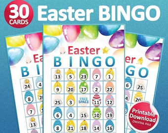 Easter games, Easter BINGO cards, Easter printables, Family games, Easter print, Printable games, Bingo game