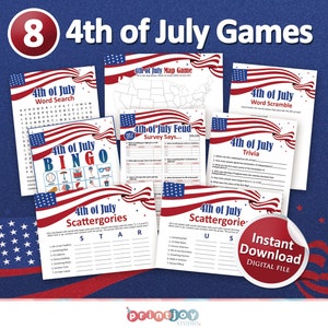 Juegos del 4 de julio, 4 de julio imprimibles, Juegos familiares, Cuatro de julio, Juegos para adultos, Juegos imprimibles, Juegos para adultos