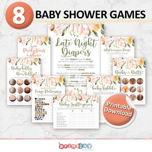 Printable Baby Shower Games, Baby Shower Bundle, Baby Girl Shower, Baby Shower ideas, Printable games, Digital file, Instant Download
