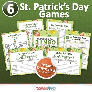 Saint patricks day games, Printable games, Saint patricks day, Family games,  Kids st patricks day, Saint pattys day, Adult party games
