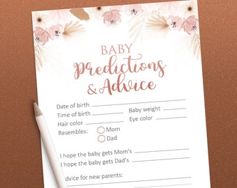 Babyadvieskaarten, Boho babyshowerspellen, Babyvoorspellingen, Wensen voor de baby, Babyshoweradvies, Advies en wensen, Babyshower boho