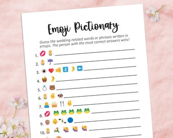 Emoji bridal shower, Bridal shower games printed, Wedding shower games, Printable games, Wedding game, Couples shower game, Engagement party