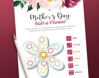 Candy game, Mother's Day games printable, Dice game for kids, Classroom games, Dice games, Mother Day, Printable game, Family games