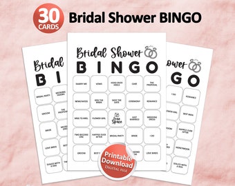Tarjetas de bingo de despedida de soltera, juego de bingo nupcial, juegos de despedida de soltera, bingo imprimible, juegos de despedida de soltera, descarga instantánea