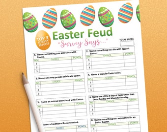 Easter games, Easter Feud game, Easter printables, Family games, Easter print, Printable games, Adult games, Games for adults