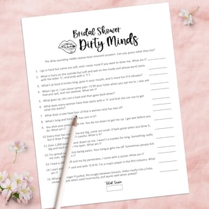 Script Dirty Minds Game Card Dirty Riddles Bachelorette 