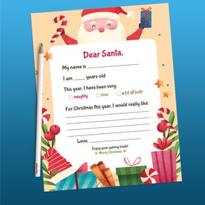 Weihnachtsliste, Briefe an den Weihnachtsmann, Weihnachtswunschliste druckbar, einfach zu druckender Brief an den Weihnachtsmann, druckbare Weihnachten, Lieber Weihnachtsbrief