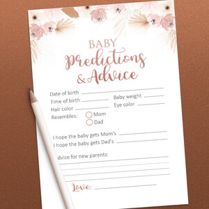 Cartes conseils bébé, Jeux baby shower bohème, Prédictions bébé, Vœux pour bébé, Conseils baby shower, Conseils et vœux, Baby shower bohème