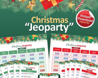 Christmas Jeoparty, Christmas games printable, Christmas trivia, Christmas printables, Family games, Christmas party game, Adult party games