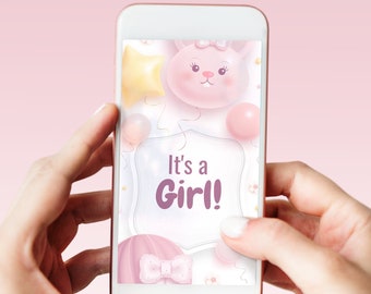 its a girl gender reveal video baby announcement digital baby reveal gender reveal ideas he or she gender reveal newborn announcement video