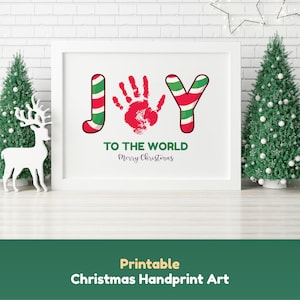 Christmas handprint art, Christmas handprint craft, Christmas gift ideas, Wall art, Christmas gift mom, Baby footprint, Christmas gift dad