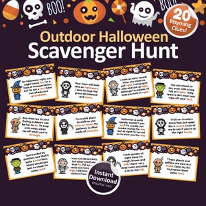 Outdoor Halloween Scavenger Hunt, Outdoor Scavenger Hunt for Kids ...
