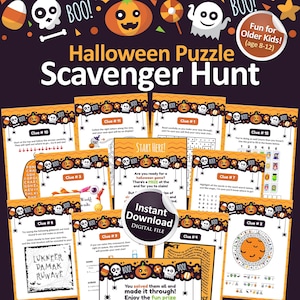 Búsqueda del tesoro de Halloween, Búsqueda del tesoro de Halloween para niños, Juego de fiesta de Halloween, Búsqueda del tesoro, Búsqueda del tesoro imprimible, Juegos de Halloween