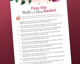 Mother's Day pass the prize game, Printable mothers day games, Pass the gift game, Party games, Pass the present game, Mothers day ideas
