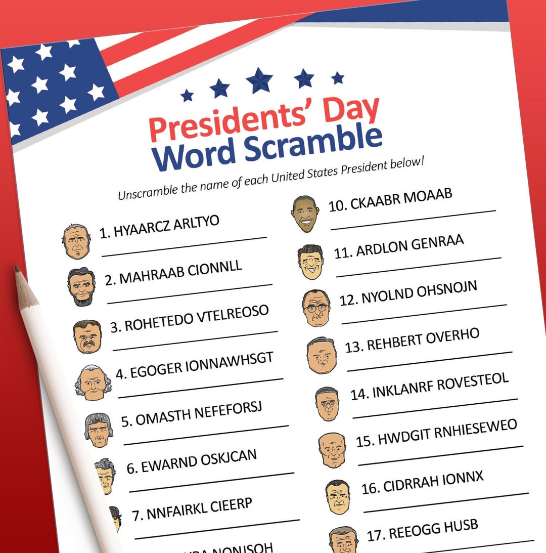 Presidents Day Game US Presidents Game Printable Games